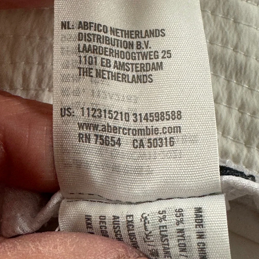 Abercrombie & Fitch Men's Size O/S White Nylon Stretch Bucket‎ Hat 112315210